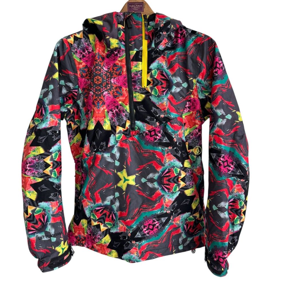 NWOT VOLCOM Sequoia Pullover Jacket Snowboarding Ski Women's XS Multi-Colors